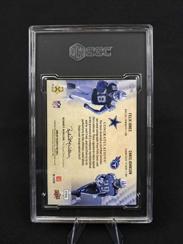 2008 UD Premier #PRP10 Chris Johnson Felix Jones Premier Pairings /50 SGC 9 - Image 3 of 4