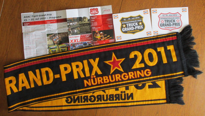 ADAC ''TRUCK GRAND PRIX Nürburgring'' Schal 2011 + 2 Aufkleber  + Programm/Plan
