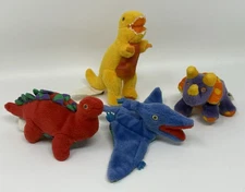 Gymboree Dinosaur Finger Puppets Squeaky Crinkle Plush Stuffed Toy Tyrannosaurus