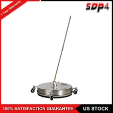 18" Pressure Washer Surface Cleaner with 4 Wheels 4000 PSI + 2 Extension Wand