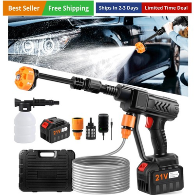 #ad Cordless Pressure Washer Gun Battery Power Washer 500PSI High Pressure Cord... $55.70