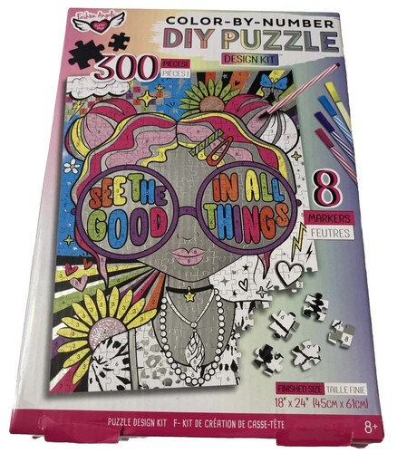 Fashion Angels 300pz puzzle colore per numero kit fai da te con pennarelli NUOVO sigillato - Foto 16 di 18
