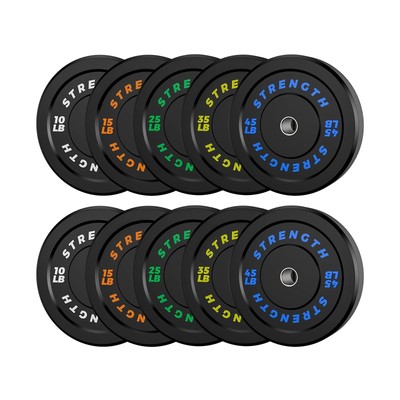Olympic Bumper Plates Set - Virgin Rubber Weights for Strength Training