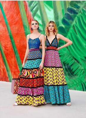 Alice + Olivia X Carla Kranendonk Karolina Paneled Maxi Dress Size 2 NWOT |  eBay