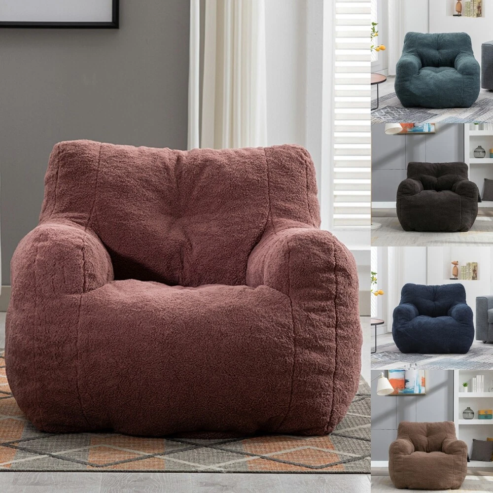 Bean Bag Chairs, Modern Soft Tufted Foam Bean Bag Chair Filler