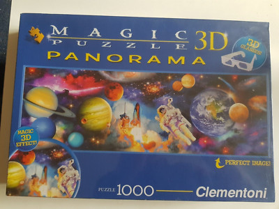 CLEMENTONI MAGIC 3D 1000 TEILE PUZZLE MIT BRILLE 3D PLANET Art.39244