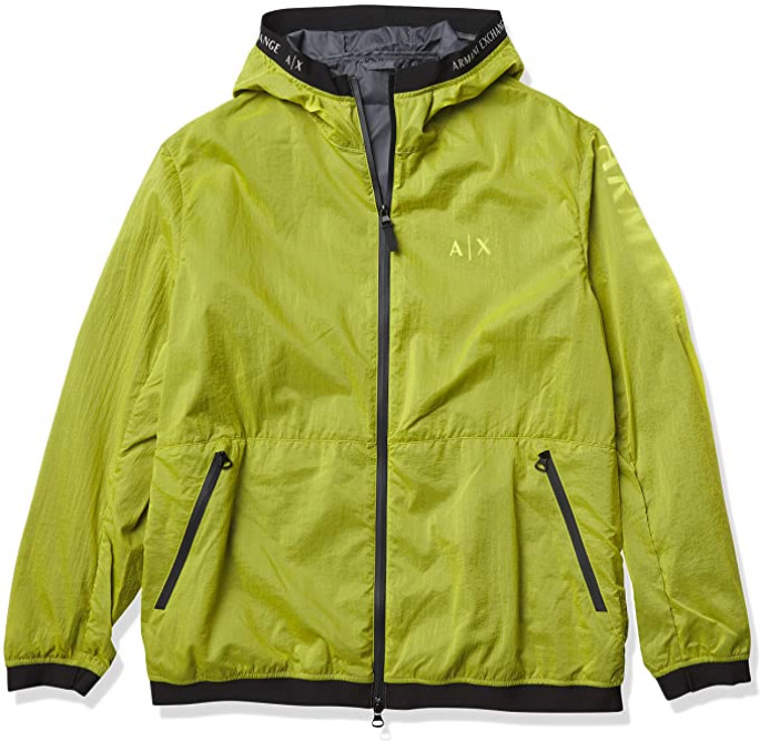 190 Armani Exchange Mens Logo Tape Hood Zip Up Jacket Lemon Tonic GreyS 29890₽