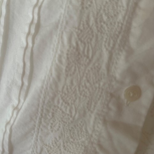 Vintage Lauren Ralph Lauren Embroidered Pintuck Pleated Button Up Large White - Picture 4 of 7