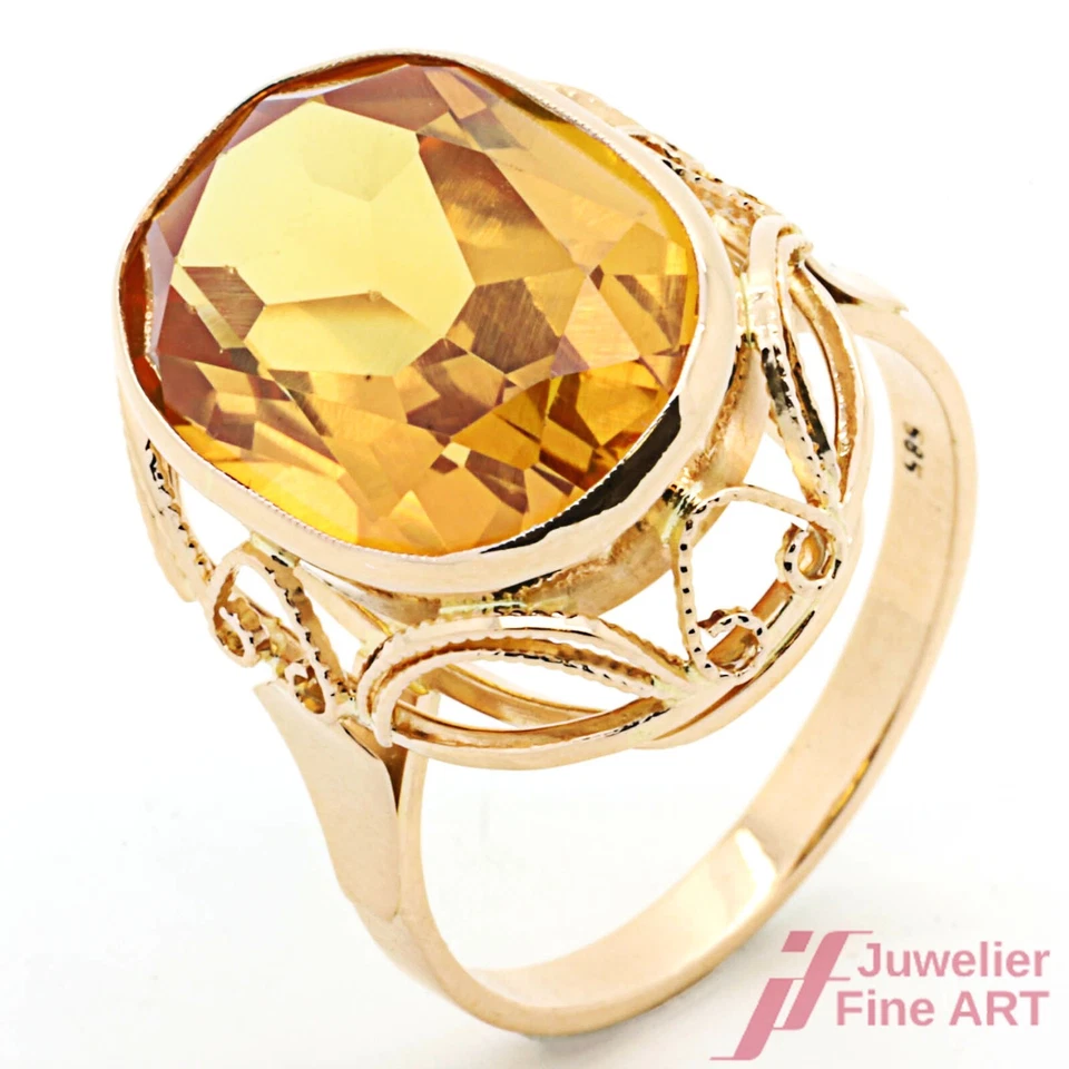 Ring 585 Gelbgold mit Citrin - Bild 1 von 4