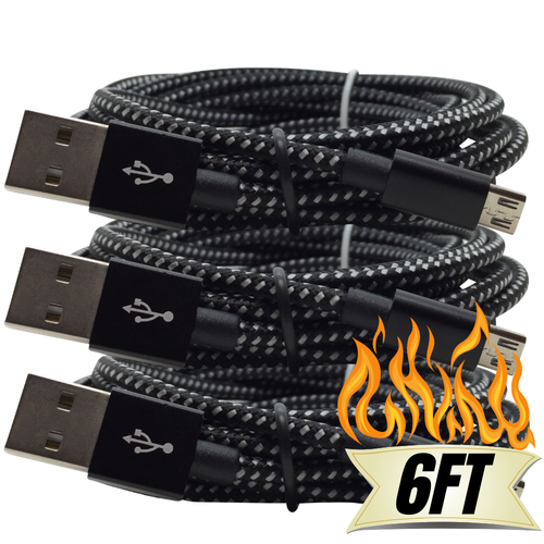 2 Pack 10Ft Micro USB Cable Fast Charger Charging Plug Samsung S7 S6 Android LG - Picture 9 of 12