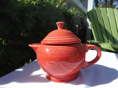 Retired Fiesta Ware Persimmon Cup Teapot Lid 2nds Good Used