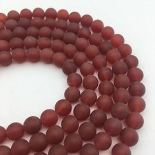 Dark Carnelian Matte Round Beads 6mm 8mm 10mm 15.5" Strand