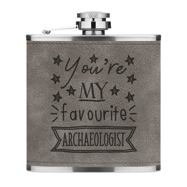 You're My Favorit ArchäOloge Stars 170Ml Pu-Leder Flachmann Grau Lustig-image