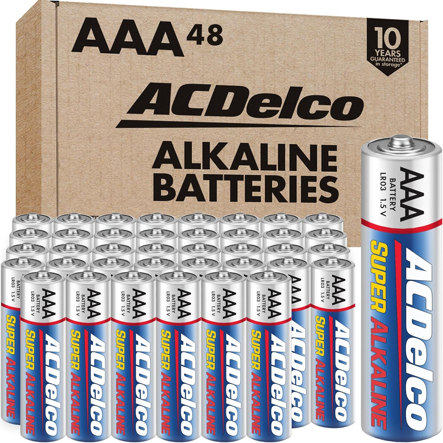 Acdelco 48-Count AAA Batteries, Maximum Power Super Alkaline Battery, 10-Year Sh-image