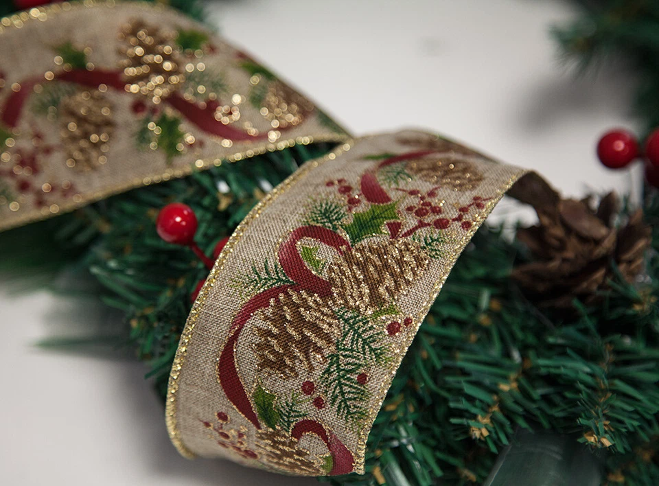 APAC Christmas Themed Wired Ribbon 22 Designs Available Xmas Gift Wrapping Xmas Craft