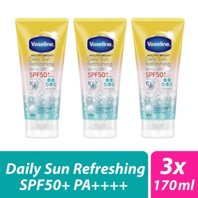 3x170ml Body Lotion Skin Vaseline Healthy Bright Serum Daliy
