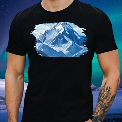 T-Shirt Herren Mount Everest Landschaft  Motiv Baumwolle Größe XS bis 5XL