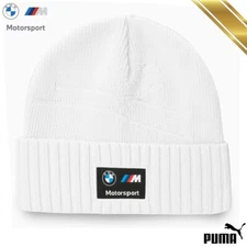 BMW M Motorsport Classic Cuff Men's Beanie White Winter Cap - Puma Original