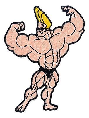 Johnny Bravo Character Flexing Muscles 5.75'' Tall Embroidered Patch