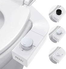 Toilet Bidet Dual Nozzle Left and Right Hand Side Convertible, 3 Color knobs
