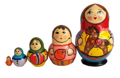 Poupées matriochka chevalines peintes à la main : ensemble