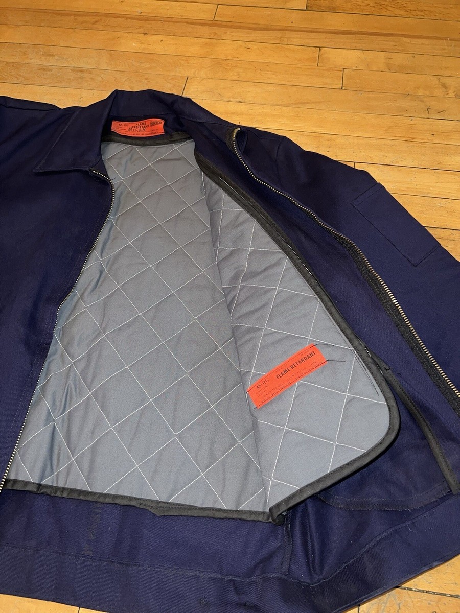 Vintage 60s Work Jacket Mens XL Blue Talon Zipper Ideal Rockabilly