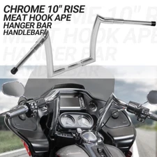 10"Rise Meathook Ape Hanger Bar Handlebar Chrome For 2015-2023 Harley Road Glide