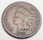 1881 P Indian Head Cent Penny AVE CIRCULATED **FREE SHIPPING**