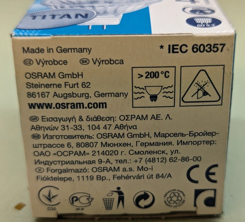 2pk Osram 46870WFL 12V 50W Flood 36D Titan 770lm Germany Decostar 51 - Image 3 of 4