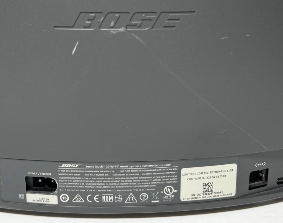 Sistema musicale Wi-Fi Bose SoundTouch 30 modello: 412550 con cavo di alimentazione e telecomando - Immagine 3 di 4