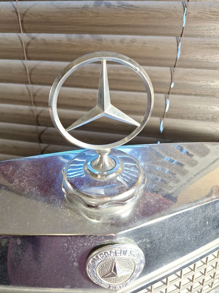 Mercedes W108 W109 1965-1973 parrilla delantera cromada OEM completa con emblema  Foto 4 de 4