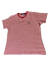 Ritz Carlton Hotel Buckhead Atlanta T-shirt Size Large Red Striped Short Sleeve