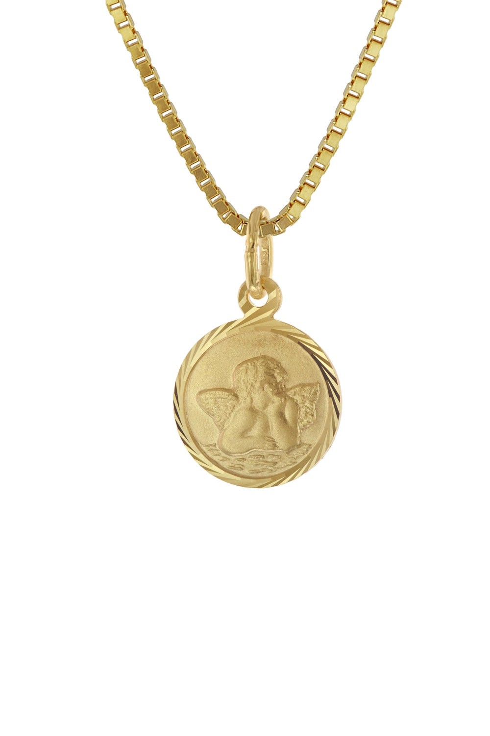 TRENDOR Schmuck Kinder-Anhänger Gold 333 Schutzengel mit vergoldeter Silberkette