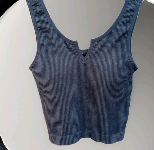 NWT Gypsy&Jade Crop Ribbed Tank Top Womens XS/S Stretch Washed Black L15" W23" - Picture 5 of 10