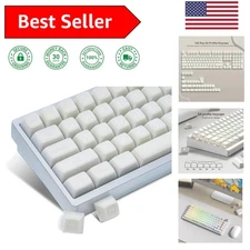 Customizable White Jade Keyboard Keycaps - 140 Keys for Gaming & Typing Bliss