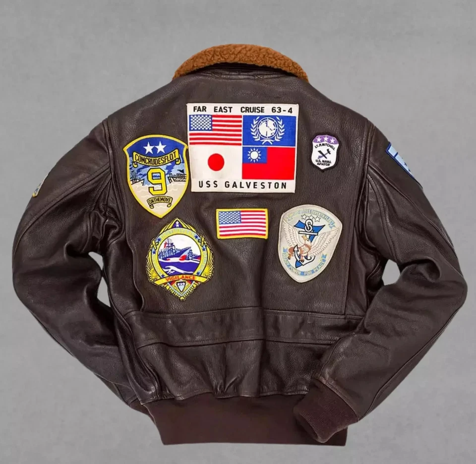 Men's Maverick Top Gun Aviator Bomber Jacket Tom Cruise Style Cowhide Leather . - Image 2 of 4