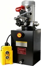 Hydraulic Pump 15 Quart Doulbe Acting Hydraulic Power Unit 12V DC, Steel