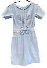 Girl/Women's Blue  Party Evening Flared Dress w/Bow Size S