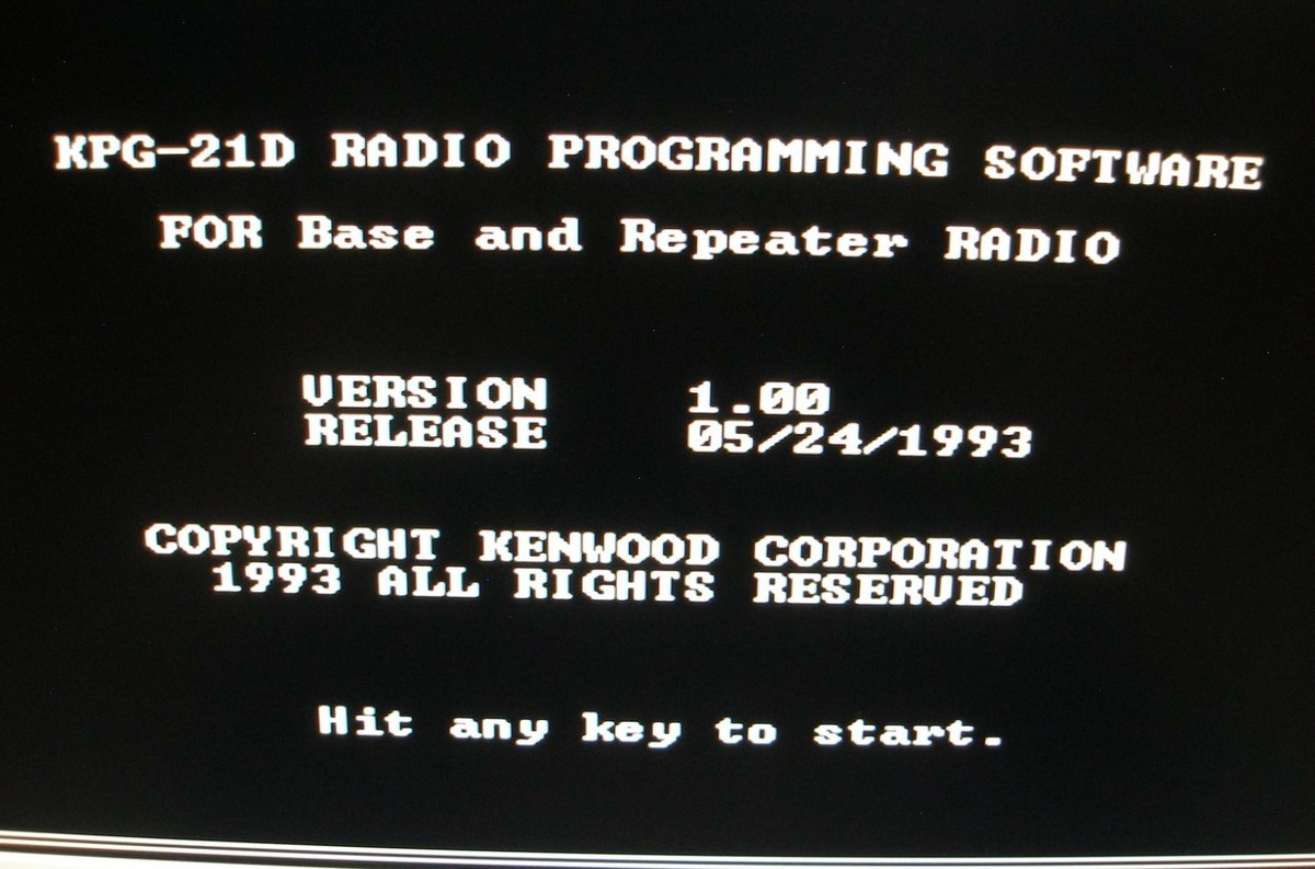 Kenwood TKR-720 TKR-820 Repeater Programming Software KPG-21D (DOS