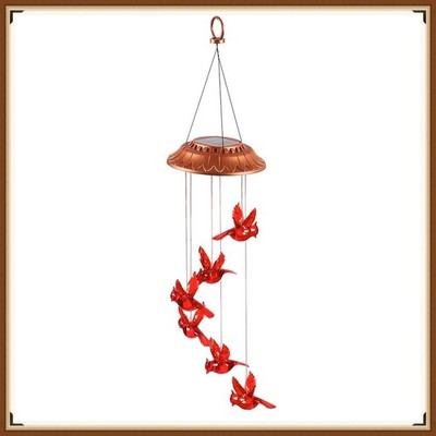 EVERGREEN SOLAR POWERED MOBILE * GARDEN DAYS CARDINAL * COLOR CHANGING NEW