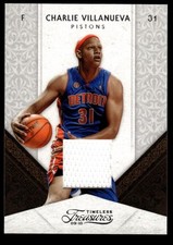 2009 PANINI TIMELESS TREASURES CHARLIE VILLANUEVA 44 JERSEYS /100 PISTONS