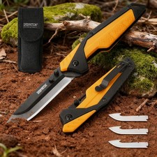 3.5" Hunting Skinning Knife,Razor Lite w/3 Blades & Clip,Hunting Skinning Knives