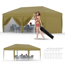 10x20 FT Pop Up Canopy with 6 Sidewalls, Outdoor Instant Tent