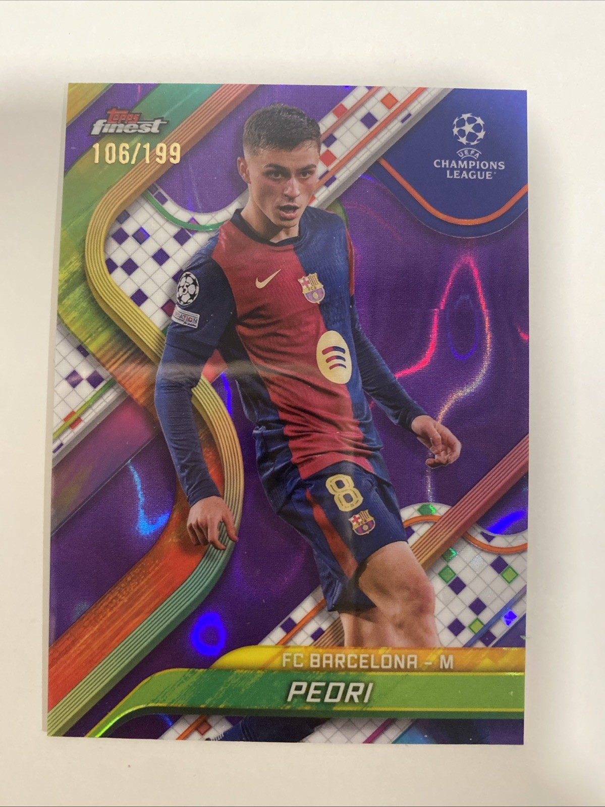 Pedri 2024-25 Topps Finest UEFA Club Competitions Refractor #136 /199