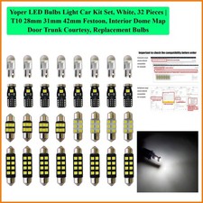 Led Bulbs Light Car Kit Set White 32 Pieces T10 28mm 31mm 42mm Festoon I...