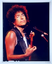 BOB DYLAN Original TV Photo Transparency 1980s Concert Special Playing Guitar
