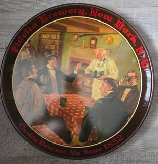 Beer Serving Tray :Vintage 1936 Fidelio Brewery Inc. New York NY 12” Metal