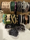 LOT OF 23 CLAMPER/BANGLE/CUFF BRACELETS, ASSORTMENT, VINTAGE-NOW Costume Jewelry