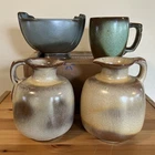Frankoma Pottery Items: 833 Cream Jug, 5C Green Coffee Mug, Blue Planter U PICK!
