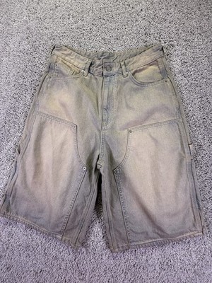NWOT Pull & Bear Wide Baggy Carpenter Shorts 30 Inch Waist Distressed